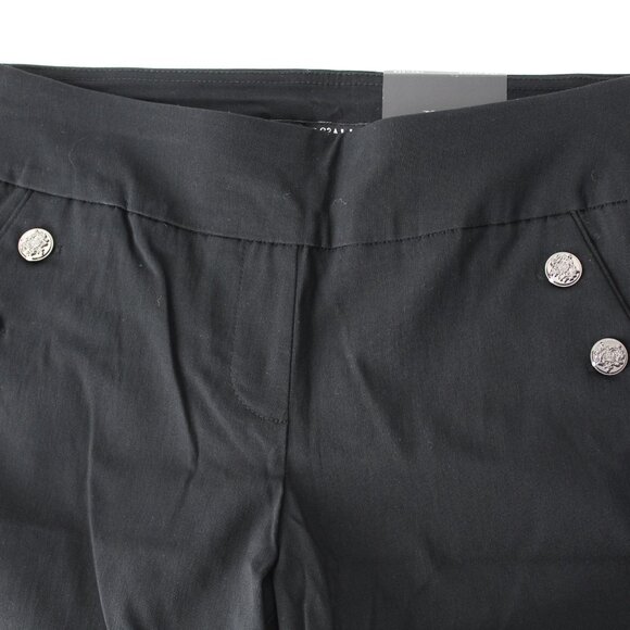 Roz & Ali Black Sailor Pants Classic Fit pull on high waist trouser 4 petite New - Picture 6 of 12